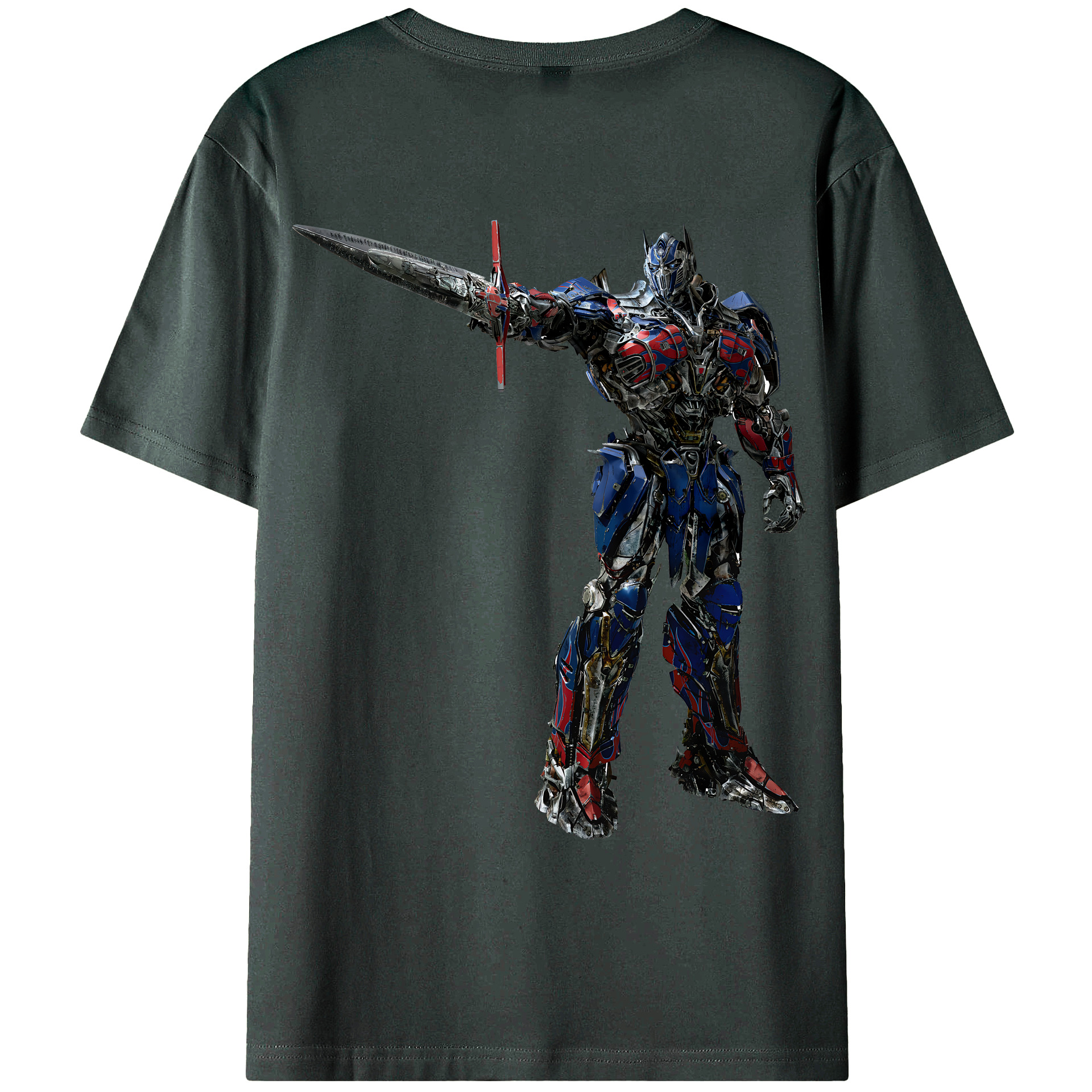 （画像用） Transformers トランスフォーマー 綿100％ メンズ半袖Tシャツ（バックプリント） 通気性
